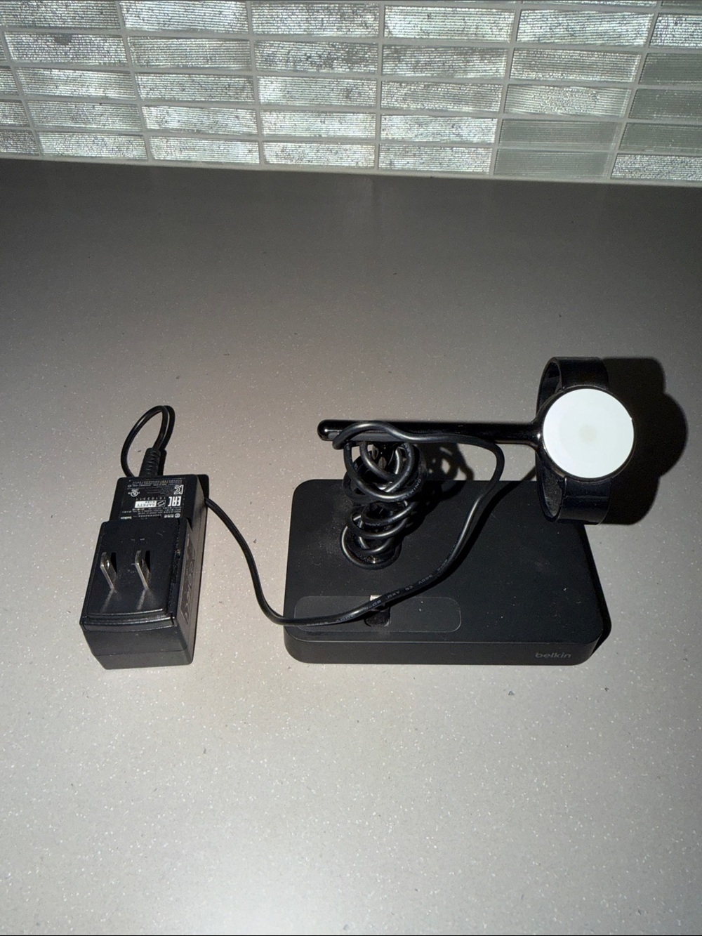 Black Wireless Charging Stand with Magnetic Watch Charger